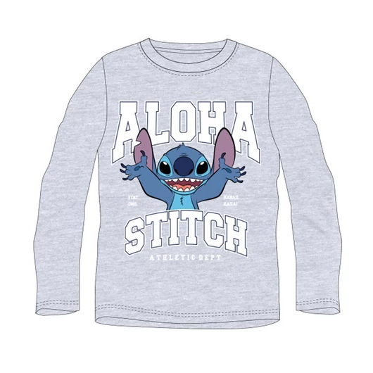Disney Lilo és Stitch, A csillagkutya Athletic Grey gyerek hosszú póló, felső 4 év / 104 cm