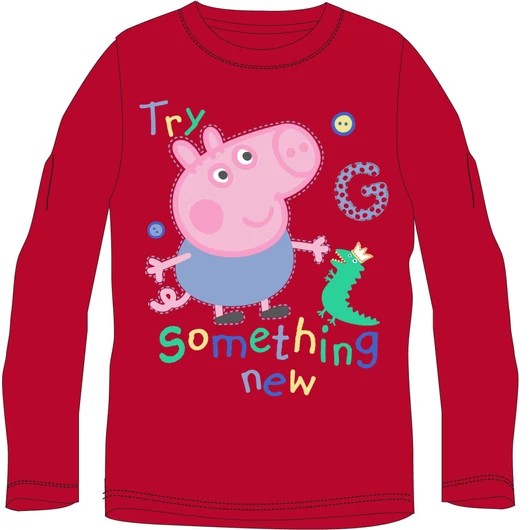 Peppa malac Something New Red gyerek hosszú póló, felső 2 év / 92 cm