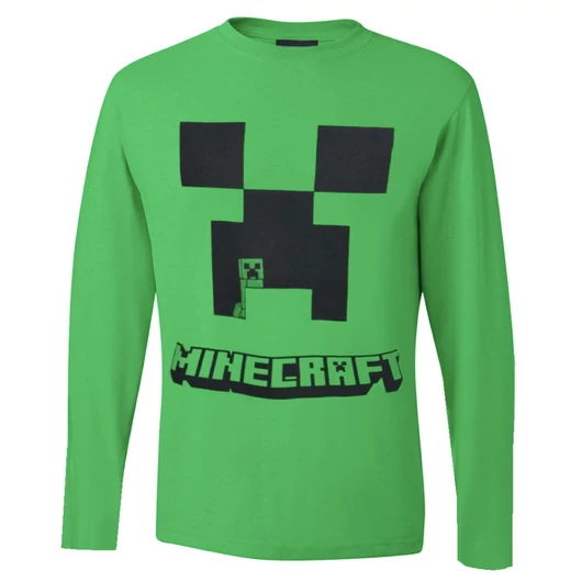 Minecraft Creeper Green gyerek hosszú ujjú póló, felső 12 év / 152 cm