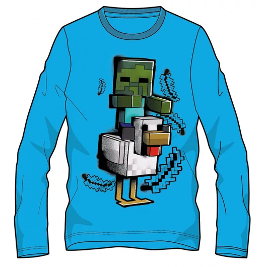 Minecraft Chicken Jockey gyerek hosszú ujjú póló, felső 8 év / 128 cm