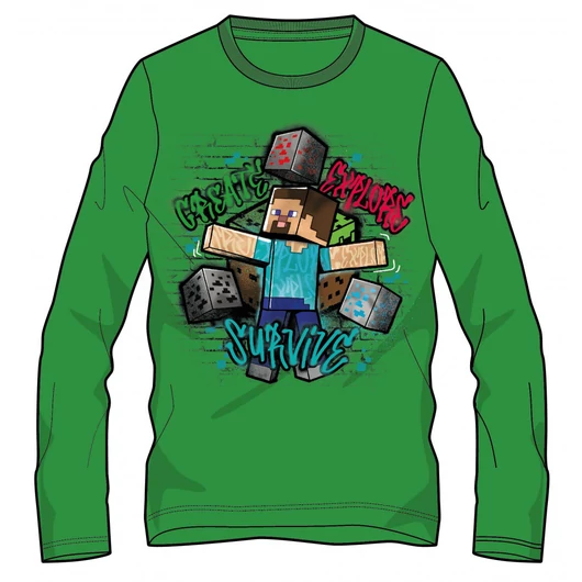 Minecraft Survive gyerek hosszú ujjú póló, felső 8 év / 128 cm