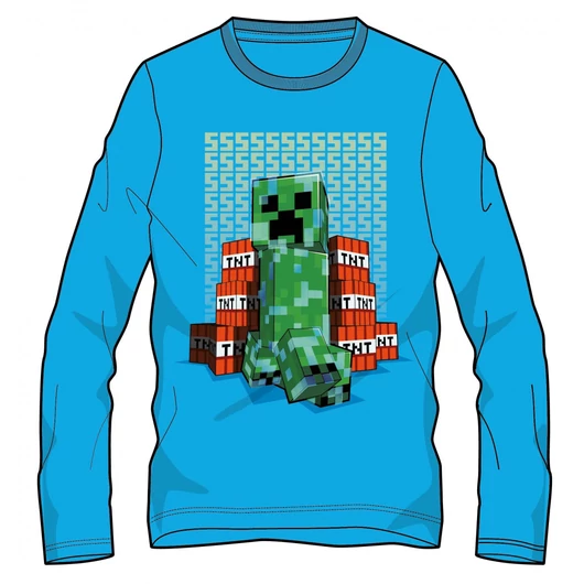 Minecraft Block Blaster sötétben világító gyerek hosszú ujjú póló, felső 6 év / 116 cm