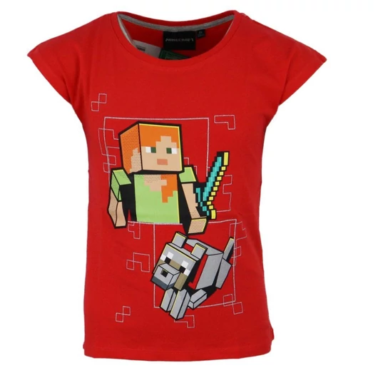 Minecraft Red gyerek rövid póló, felső 8 év / 128 cm