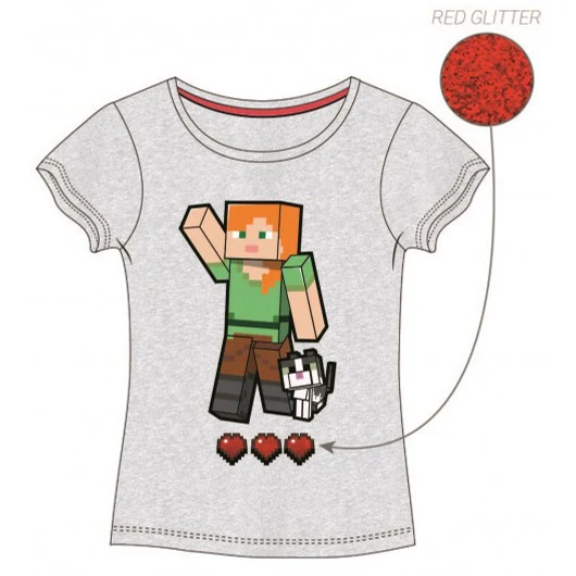 Minecraft Grey gyerek rövid póló, felső 8 év / 128 cm