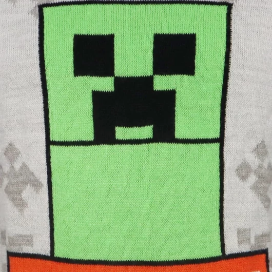 Minecraft Grey gyerek kötött pulóver 8 év / 128 cm