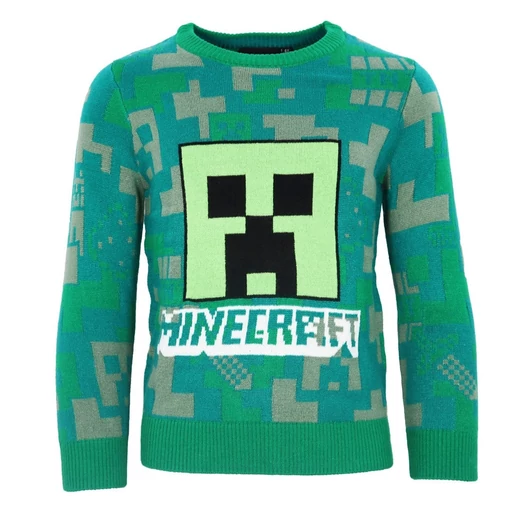 Minecraft Green gyerek kötött pulóver 12 év / 152 cm