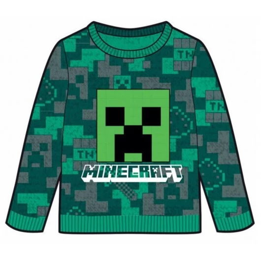 Minecraft Green gyerek kötött pulóver 8 év / 128 cm