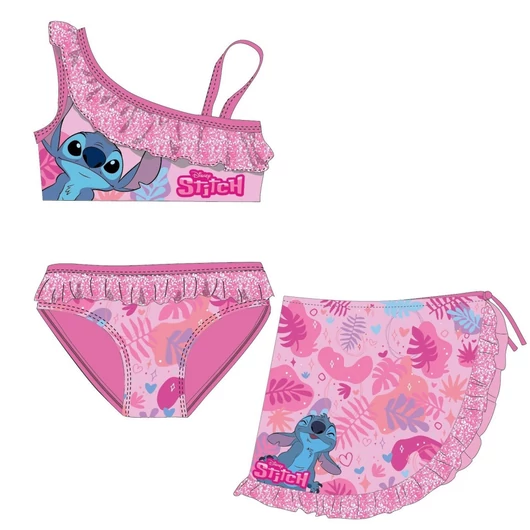 Disney Lilo és Stitch, A csillagkutya Tropic Pink gyerek bikini és sarong szett 6 - 8 év / 116 - 128 cm