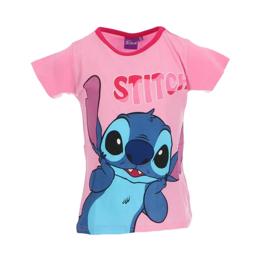 Disney Lilo és Stitch, A csillagkutya Surprised Light Pink gyerek rövid póló, felső 8 év / 128  cm