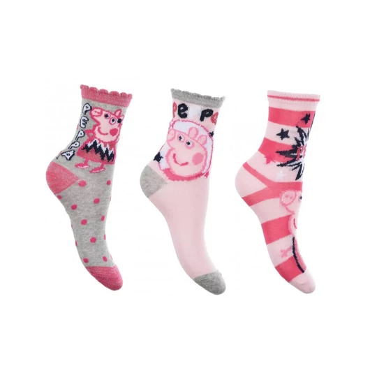Peppa malac Sparkle Steps Grey gyerek zokni  27/30