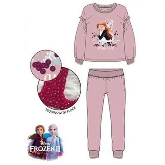Disney Jégvarázs Fondness Pink gyerek flitteres melegítő, jogging szett 8 év / 128 cm