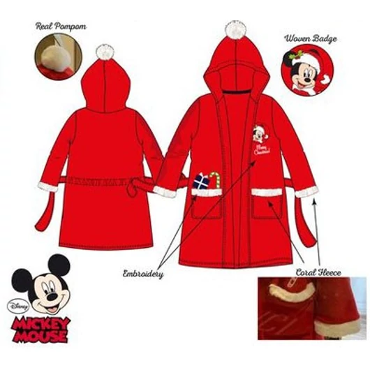 Disney Mickey Red Karácsonyi gyerek köntös 4 év / 104 cm