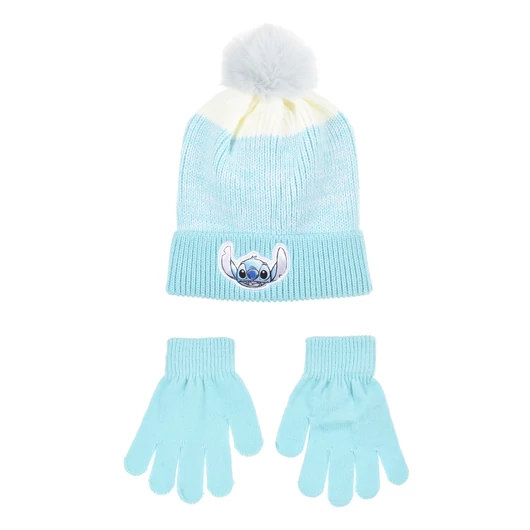 Disney Lilo és Stitch, A csillagkutya Ombre Blue  gyerek sapka + kesztyű szett 52 cm