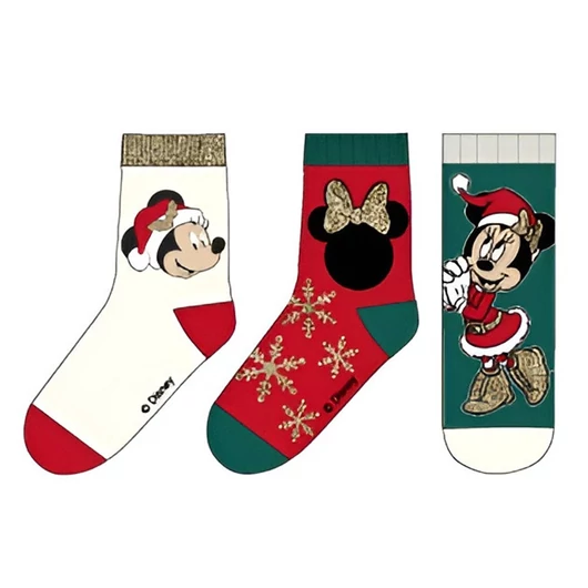 Disney Minnie Snow Green Karácsonyi gyerek zokni 31/34