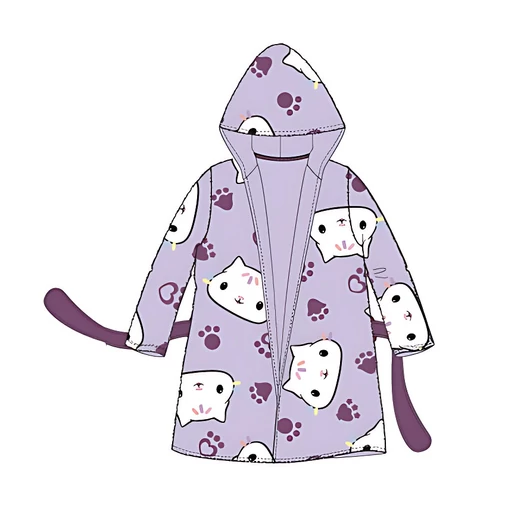 Gabi babaháza Cat Purple gyerek köntös 3 év / 98 cm