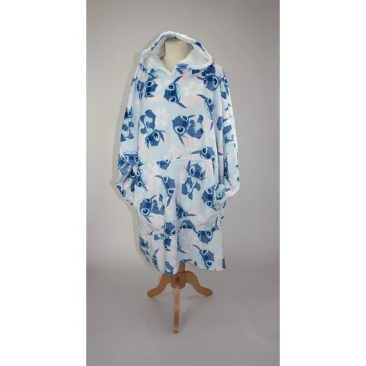 Disney Lilo és Stitch, A csillagkutya Blue belebújós plüss polár takaró, poncsó 7-14 év