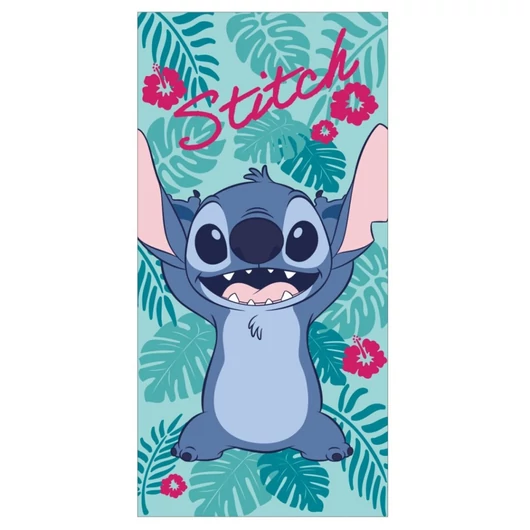 Disney Lilo és Stitch, A csillagkutya Happy fürdőlepedő, strand törölköző 70x140cm (Fast Dry)