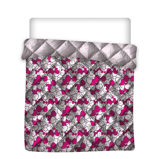 Hello Kitty Pink Bow steppelt ágytakaró, paplan 240x220cm