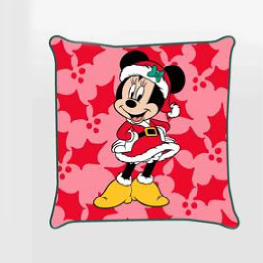 Disney Minnie Holly Karácsonyi párnahuzat 40x40 cm Velúr