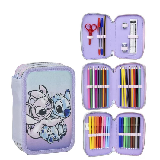 Disney Lilo és Stitch, A csillagkutya Angel tolltartó töltött 3 emeletes