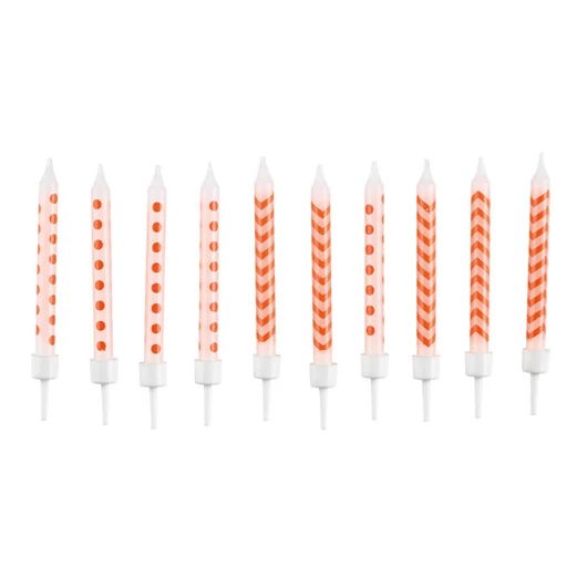 Narancs Orange spirál tortagyertya, gyertya szett 10 db-os