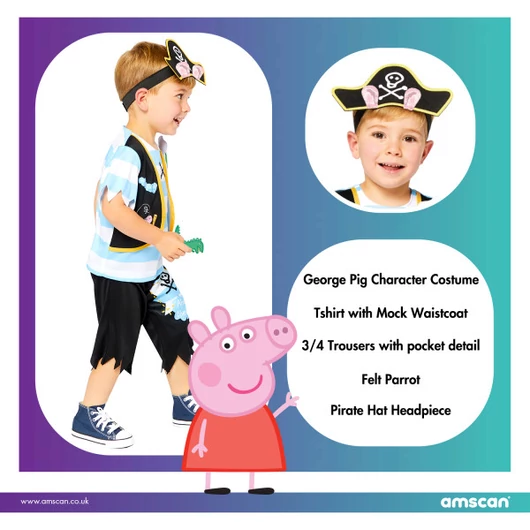 Peppa malac Pirate jelmez 1-2 év