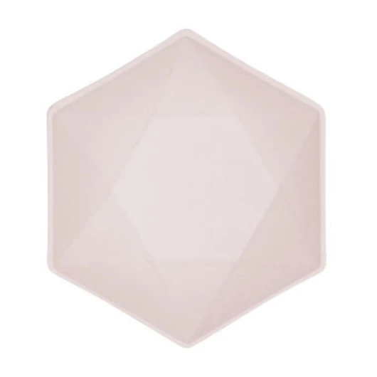 Rózsaszín Vert Decor hatszögletű mélytányér 6 db-os 15,8 cm