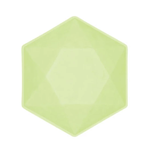 Zöld Vert Decor hatszögletű mélytányér 6 db-os 15,8 cm