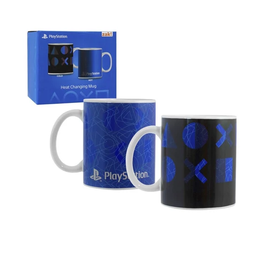 PlayStation Blue hőre változó porcelán bögre 325 ml Díszdobozban
