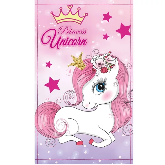Unikornis Princess kéztörlő, arctörlő, törölköző 30x50cm