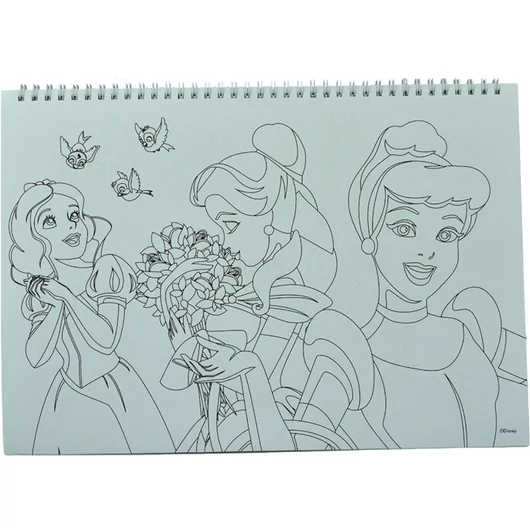 Disney Hercegnők Spring A/4 spirál vázlatfüzet 40 lapos matricával