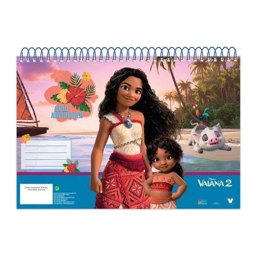 Disney Vaiana Big Sis A/4 spirál vázlatfüzet, 30 lapos