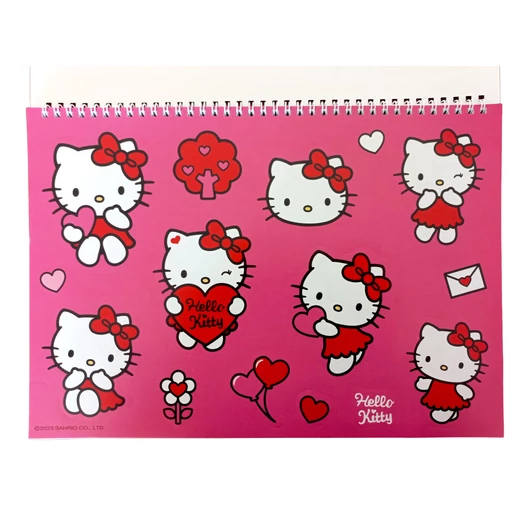 Hello Kitty Sweetheart A/4 spirál vázlatfüzet 40 lapos matricával