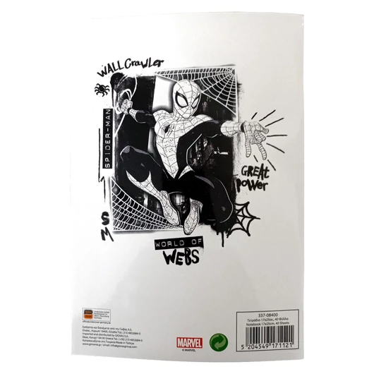 Pókember World of Webs B/5 vonalas füzet 40 lapos