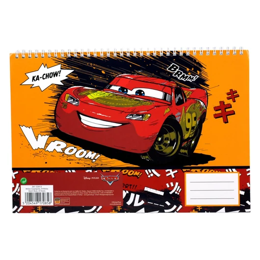 Disney Verdák Vroom A/4 spirál vázlatfüzet, 30 lapos