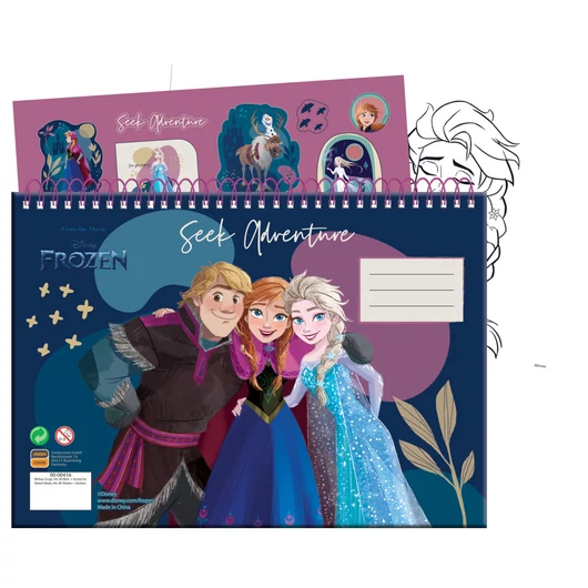 Disney Jégvarázs Explore A/4 spirál vázlatfüzet 40 lapos matricával