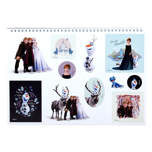 Disney Jégvarázs Heart A/4 spirál vázlatfüzet 40 lapos matricával