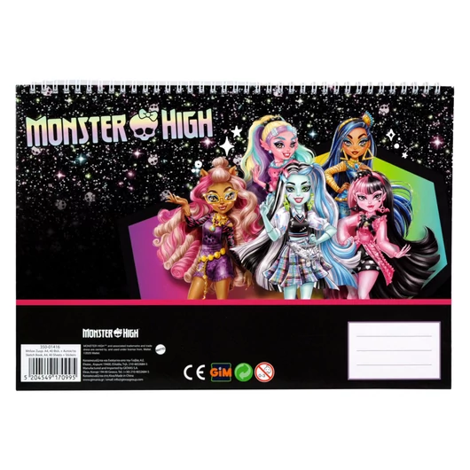 Monster High Crew A/4 spirál vázlatfüzet 40 lapos matricával