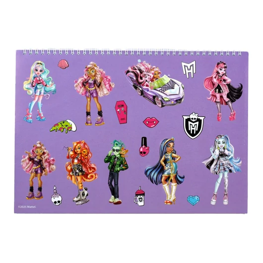 Monster High Crew A/4 spirál vázlatfüzet 40 lapos matricával