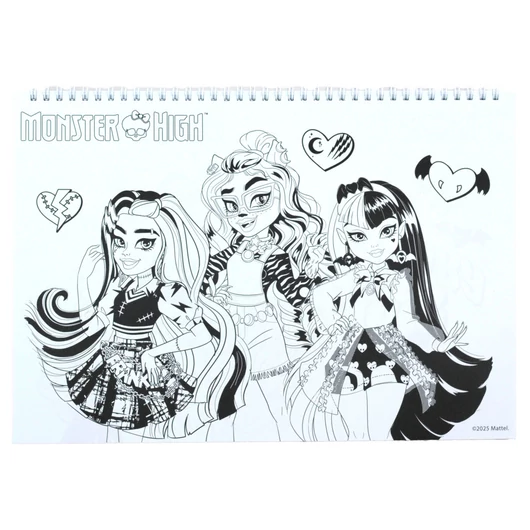 Monster High Crew A/4 spirál vázlatfüzet 40 lapos matricával