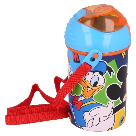 Disney Mickey Color Flow műanyag szívószálas kulacs akasztóval 450 ml