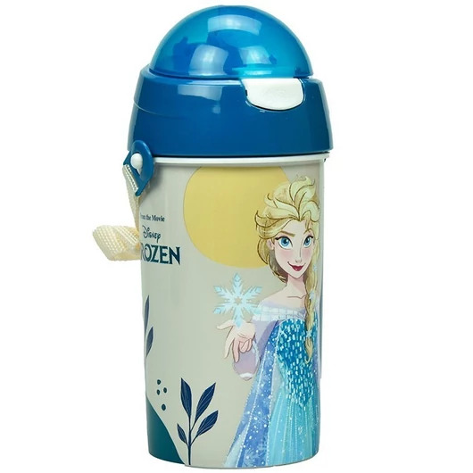 Disney Jégvarázs Together We Lead műanyag szívószálas kulacs akasztóval 500 ml