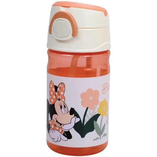 Disney Minnie Floral műanyag szívószálas kulacs akasztóval 350 ml