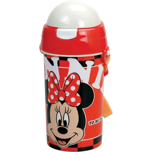 Disney Minnie Bloom műanyag szívószálas kulacs akasztóval 500 ml