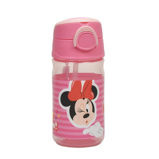 Disney Minnie Wink műanyag szívószálas kulacs akasztóval 350 ml