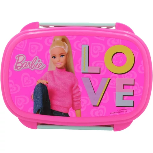 Barbie Love szendvicsdoboz + evőeszköz szett