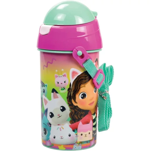 Gabi babaháza Color Fade műanyag szívószálas kulacs akasztóval 500 ml