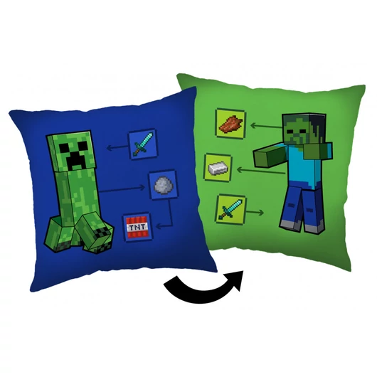 Minecraft How to Creeper párna, díszpárna 40 x 40 cm
