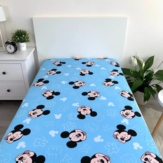 Disney Mickey Funny Head gumis lepedő 90x200 cm