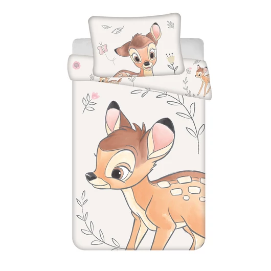 Disney Bambi Beige gyerek, ovis ágyneműhuzat 100×135cm, 40×60 cm